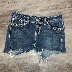 L.A. Idol Embellished‎ Denim Shorts Size 5